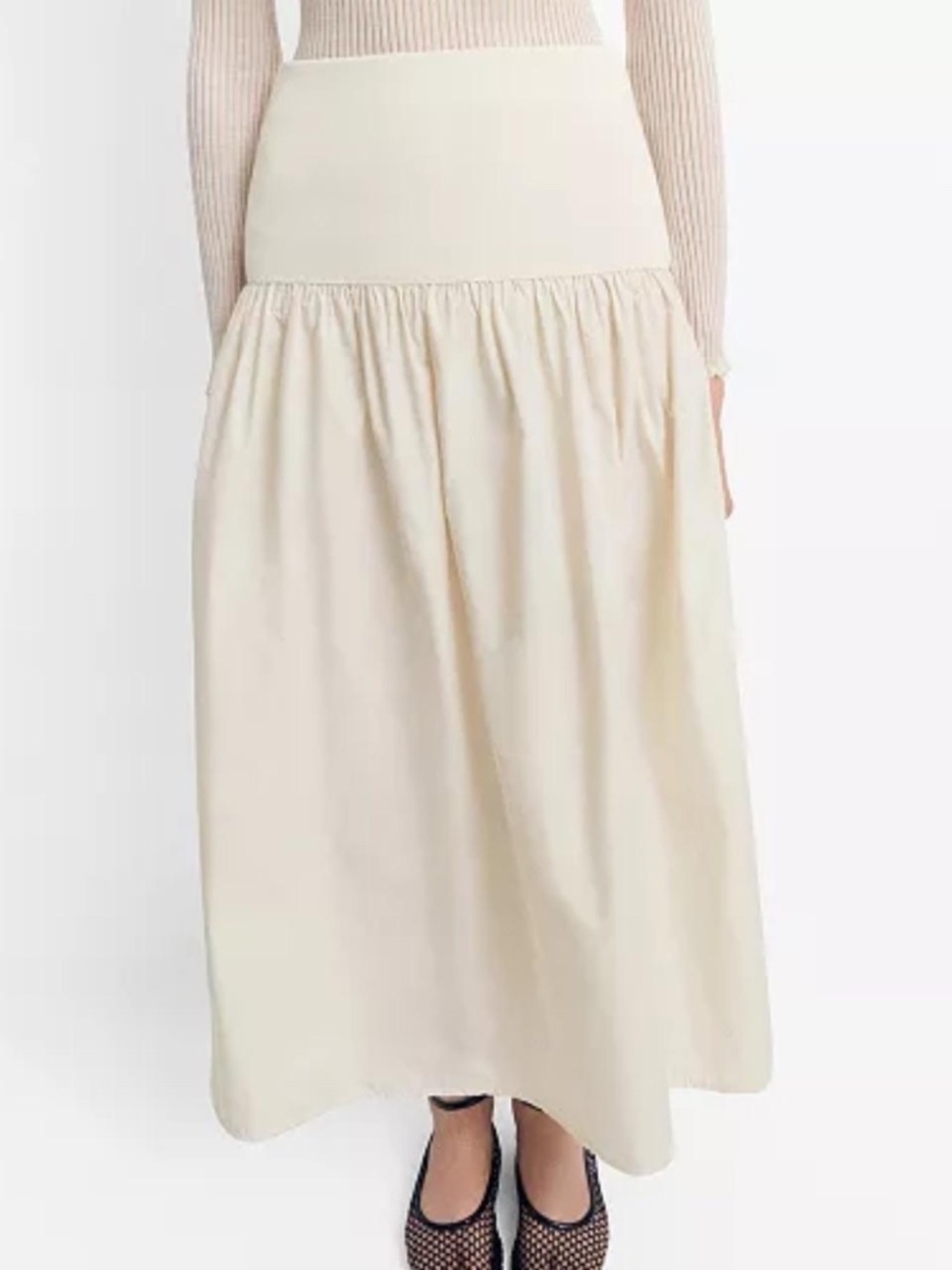 Mango Women's Cream and White Skirt